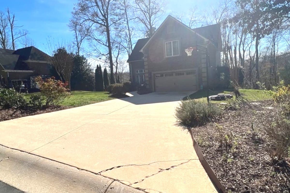 Clean driveway after professional pressure washing