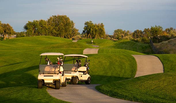 Golf course grounds and cart paths maintained by pressure washing